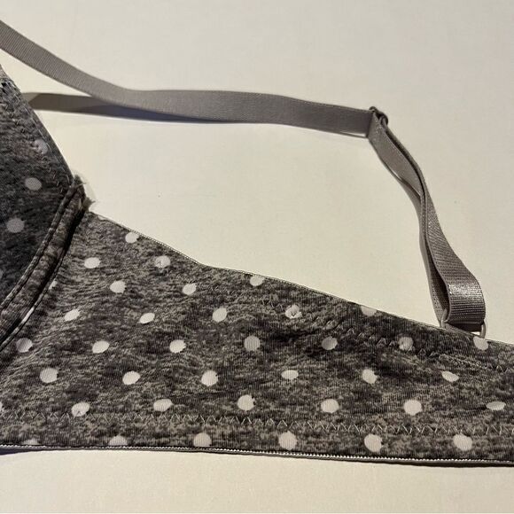 Body Embrace Bra 36C Push up Underwire, padded Gray white polka dots pink trim - Picture 8 of 8